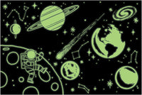 Outer Space – 100 Piece Glow in the Dark Jigsaw Puzzle with a Fun Scene of Planets and Stars and Hidden Details in the Dark