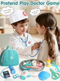 Doctor Kit for Kids Realistic, 36PCS Kids Doctor Kit Wooden, Doctor Pretend Playset