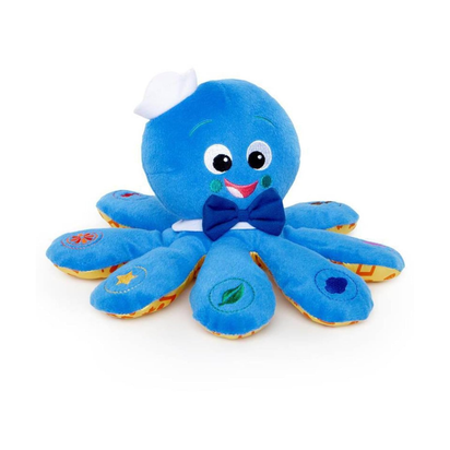 Octoplush Musical Huggable Stuffed Animal Plush Toy, Learn Colors in 3 Languages, Blue, 11