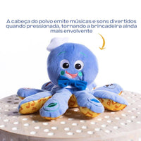 Octoplush Musical Huggable Stuffed Animal Plush Toy, Learn Colors in 3 Languages, Blue, 11" Age 3 Month and Up,