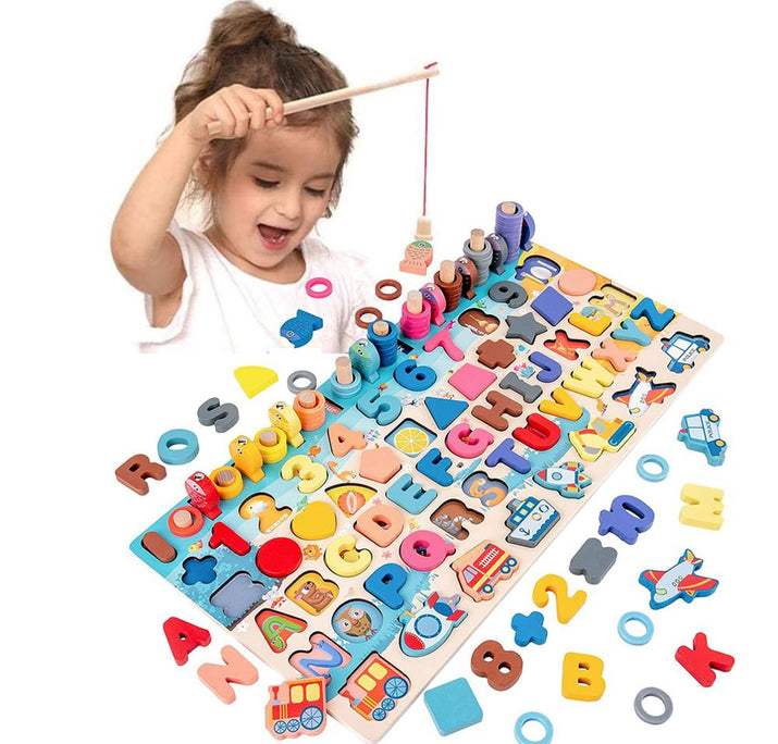 Montessori Educational Wooden Toys for Kids Montessori Toys Board Math Fishing Montessori Toys Educational for 1 2 3 Years Old